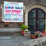 Fundraiser hand painted poster for table-top sale 27 September 2025