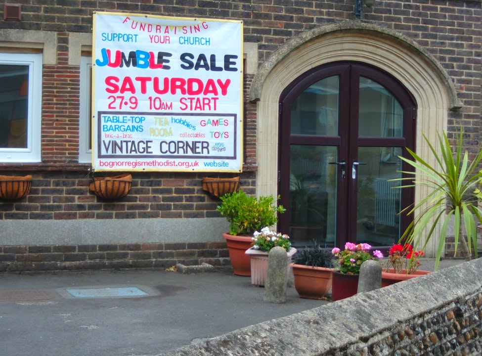 Fundraiser hand painted poster for table-top sale 27 September 2025