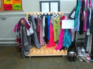 Clothes rack at the table top sale