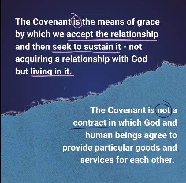 Image explaining the Covenant is by the means of grace accepting and sustaining a relationship with God.