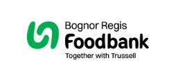 Bognor Regis Foodbanl logo black text on white block.