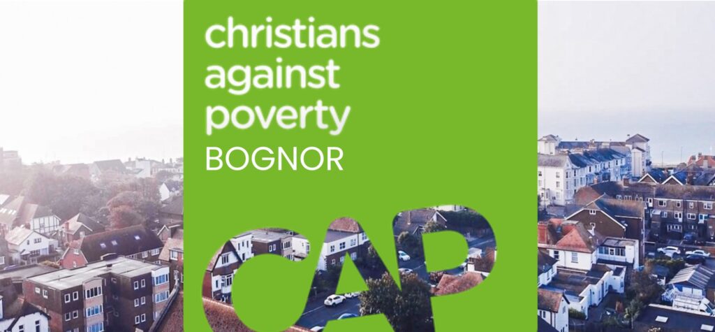 CAP logo on top of a picture of rooftops in Bognor Regis, provided by the CAP organisers